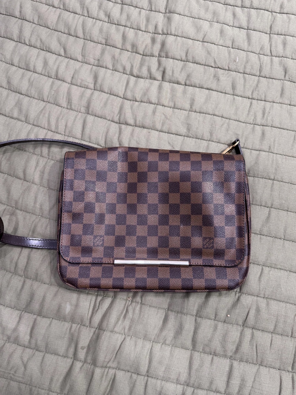 Louis Vuitton Brown Checkered Flap Crossbody